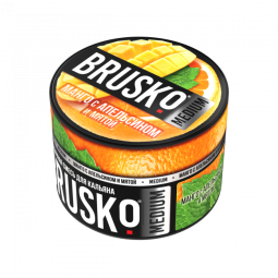 Бестабачная BRUSKO (МАНГО С АПЕЛЬСИНОМ И МЯТОЙ)