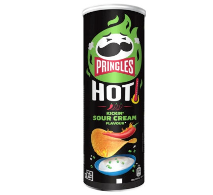 Чипсы Pringles - HOT Kickin' Sour Creme(Сметана) 160гр (19шт в уп) БЕЛЬГИЯ