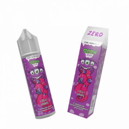 Жидкость для ЭСДН Slurm Zero: "Lolli' Grape" (Кислый Виноградный Чупа Чупс) 58 мл 0мг