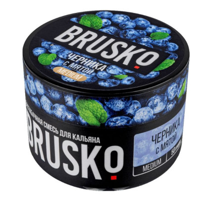 Бестабачная BRUSKO (ЧЕРНИКА С МЯТОЙ)